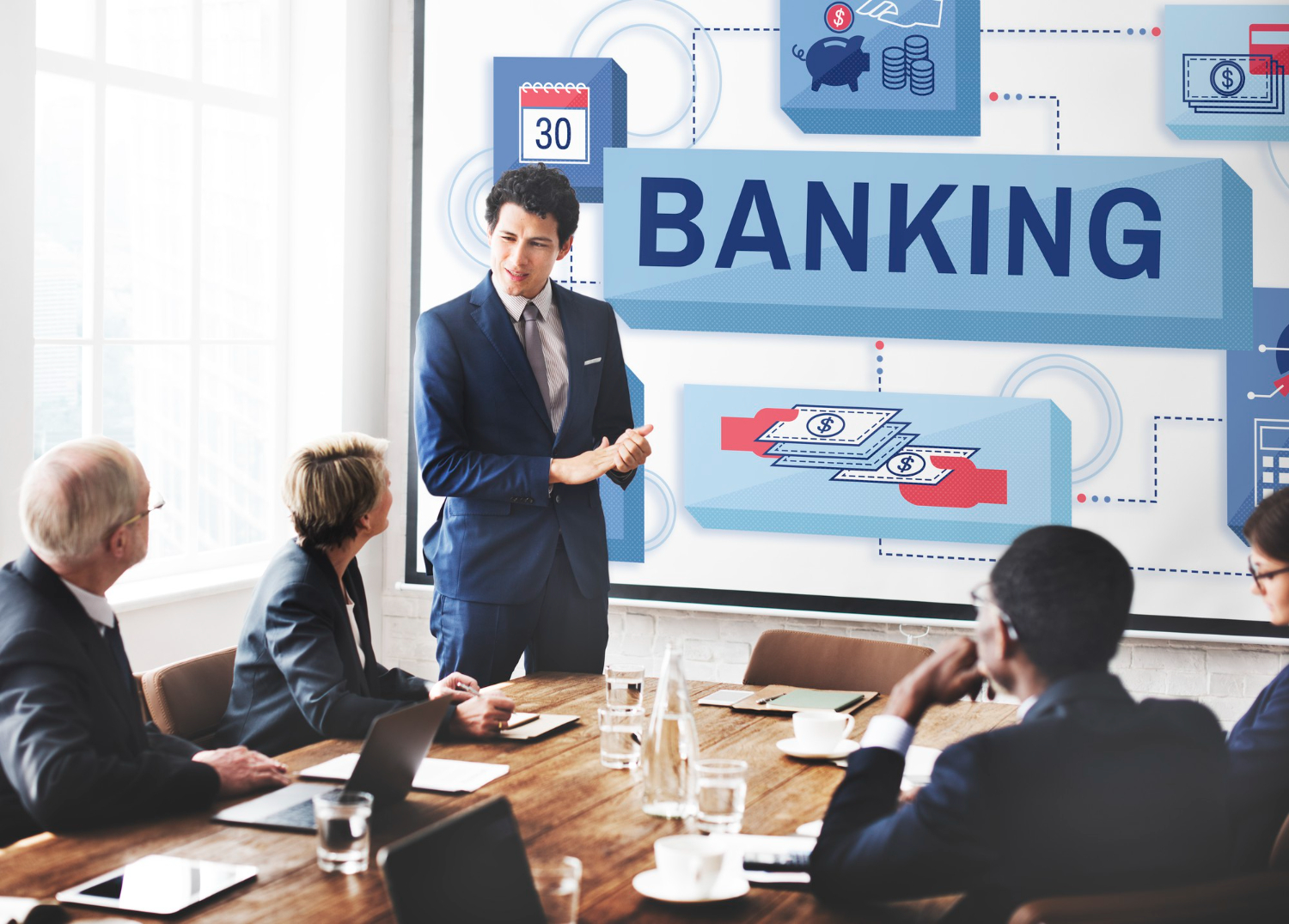 Bank safety training session with professional presentation on emergency preparedness